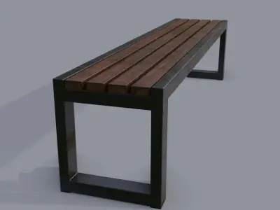 Street bench  Low-poly 3D model