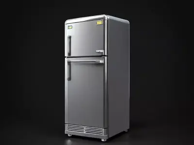Modern Double-Door Refrigerator 3D Model Low-poly 3D model