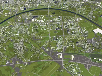 Zagreb Croatia 50x50km 3D model