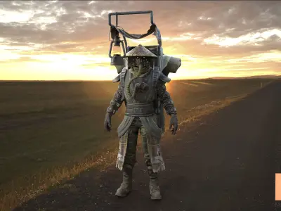 SCI-FI MERCENARY 04 SELLER Low-poly 3D model