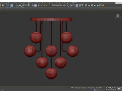 ITALIAN GLASS AND BRASS CHANDELIER Low-poly 3D model