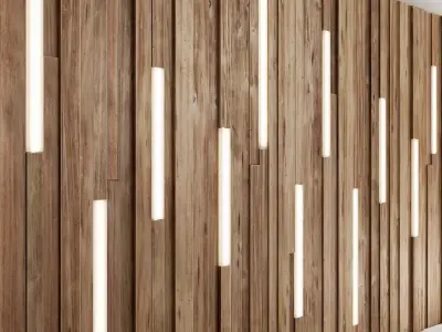 Wood panel light 3D model
