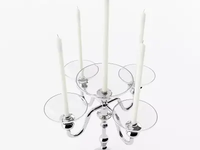Five Branched Candle Holder 3D model