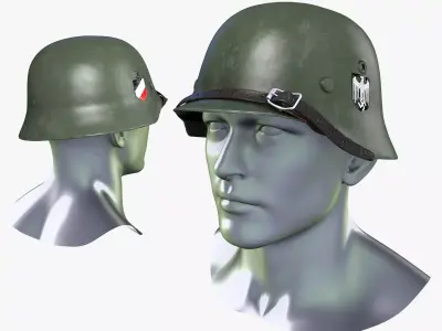 German WWII Luftwaffe Helmet Low-poly 3D model