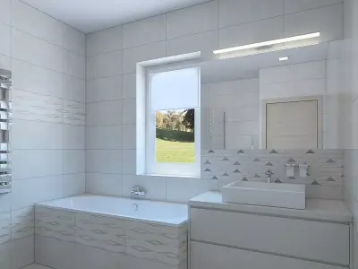 Cozy small bathroom 3D model