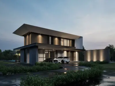Modern House Design - Lotus Retreat 3D model