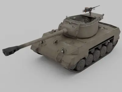 Super Hellcat Tank Destroyer Low-poly 3D model