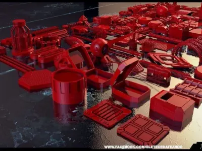 Ultimate Kitbash Set - 120 Pieces  3D model