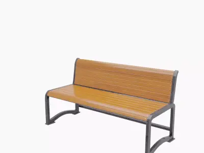 Street Bench V3 Low-poly 3D model