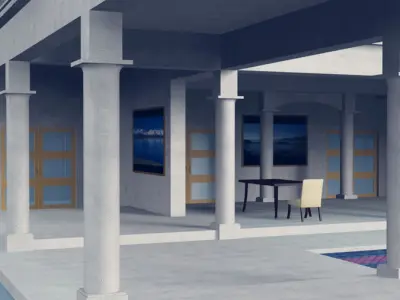 large Pavilion Low-poly 3D model