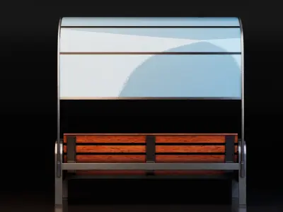 Bus Station Bench Free low-poly 3D model