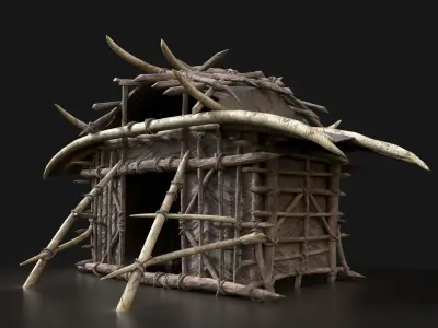 Orc Camp Primal Men Hunter Ancient Huts Builder Pack AAA NEXTGEN Low-poly 3D model