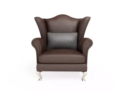 Wingback Chairs 008 Low-poly 3D model