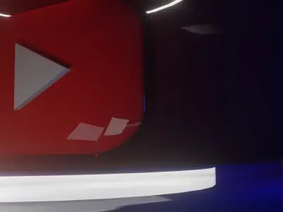 Youtube Logo For Blender Free Free 3D model