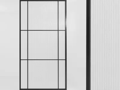 Glass partition door 57 Low-poly 3D model