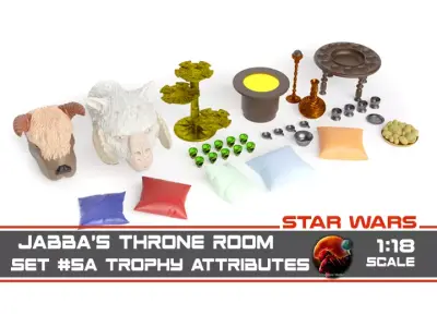 Jabbas Throne Room - Set 5a - Trophy room Attributes 1-18 scale 3D print model