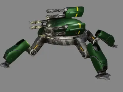 Sci Fi Quad Bot - Low Poly - Game Ready - PBR Low-poly 3D model purchase