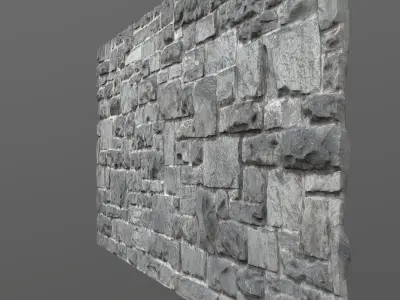 Stone wall texture 3D model