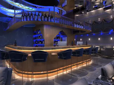 nightclub interior of with neon lights  3D model