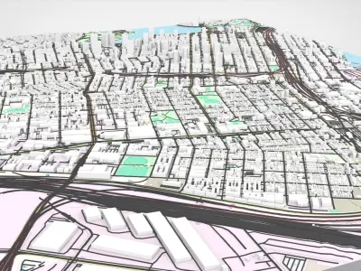 Cityscape Oakland California United States 3D model