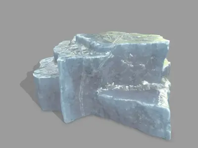 Rock Set piece of ice Low-poly 3D model