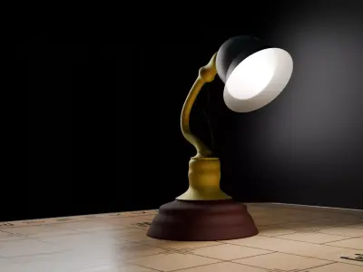 Table Lamp Low-poly 3D model 11