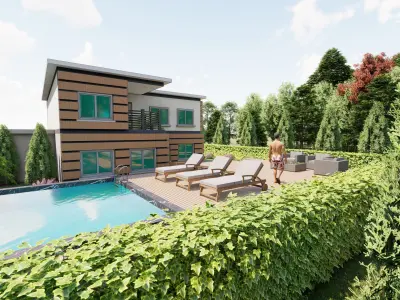 3D Villa Family House 3D model