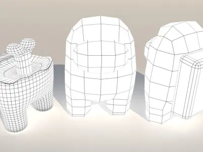 Among us character    Animated rigged Low-poly 3D model