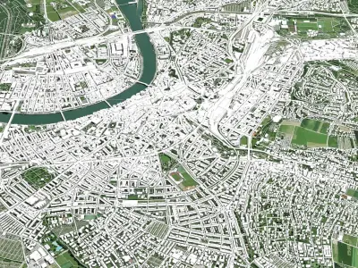 Cityscape Basel Switzerland 3D model