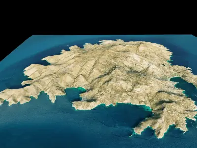 Serifos island full 3d model terrain 3D model