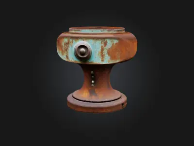 Rusted Door Knob Low-poly 3D model