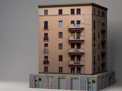 Low Polly Building Low-poly 3D model