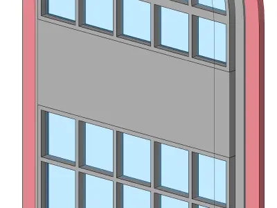 Aluminum Arched Window 3D model