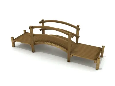 This is Kids Game Play Equipment 014 Wooden Bridge 3D model