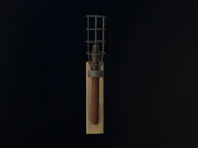 Wall Torch Low-poly 3D model