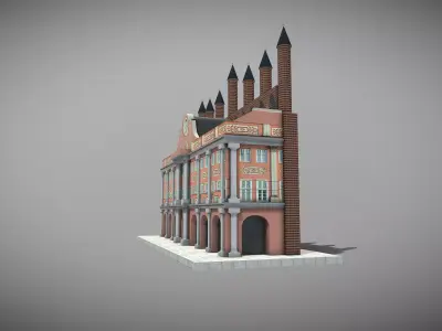 Rostock Town Hall Low-poly 3D model