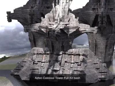 Aztec Collection 1 futuristic looking cross 3D Model Pack