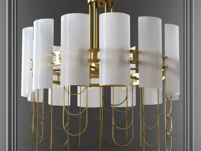 Niagara chandelier in gold 3D model