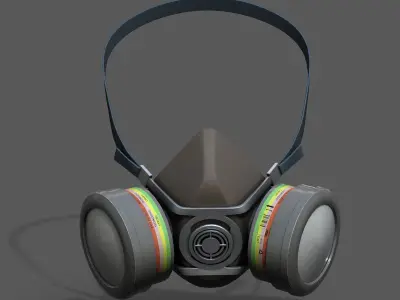 Gas mask helmet 3d safety isolated fantasy human  Low-poly 3D model