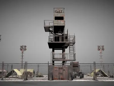 Post Apocalyptic Survival Watchtower v1 3D model