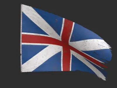 British Union Flag 1606-1801 Low-poly 3D model