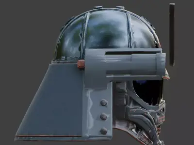 Cyber-Samurai Tactical Kabuto 3D Model Low-poly 3D model