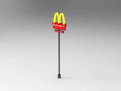 MCD restaurant sign Low-poly 3D model