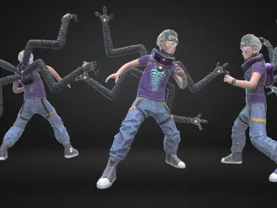 CyberPunk Boy Low-poly 3D model
