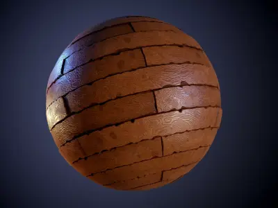 Wood Floor Stylized Planks Seamless PBR Texture Texture