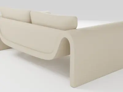 Sofa in a modern minimalist style in beige tones 3D model