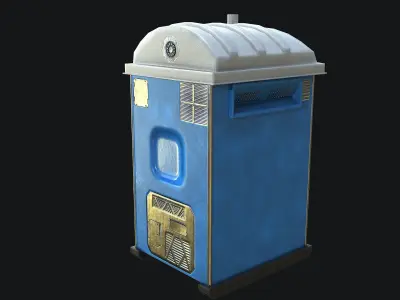 Portable Toilet PBR Low-poly 3D model