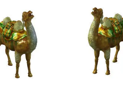 Game Model - Ancient tomb ceramic three - color ca 3D model