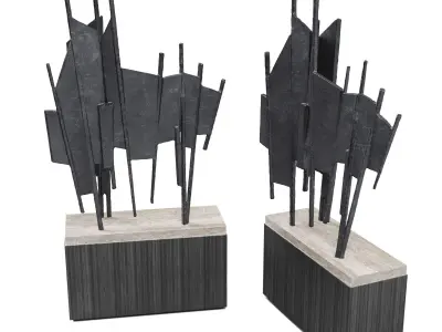 Metal Sail sculpture 3D model