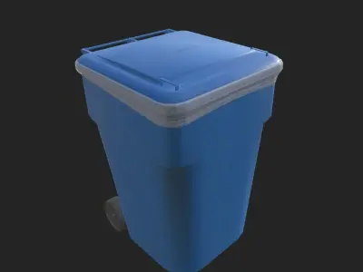 trashcan plastic Low-poly 3D model